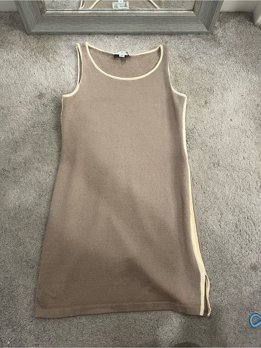 Vintage St. John Collection by Marie Taupe Brown Knit Midi Dress